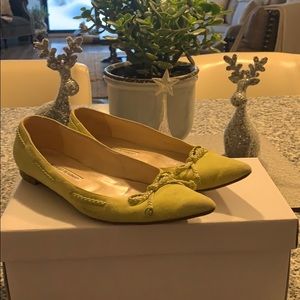 Manolo Blahnik lime green flats 7.5